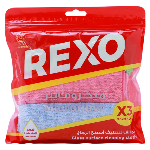 قماش تنظيف اسطح الزجاج مايكروفايبر 3 قطع 30×30سم -...