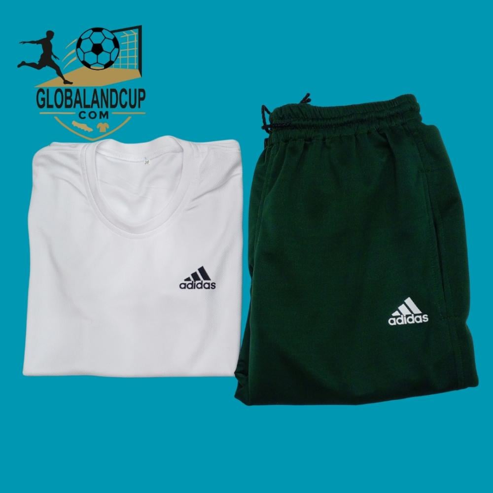 زي رياضي للمرحلة المتوسط ولادي (طقم رياضي تيشرت ابيض مع سروال زيتي )