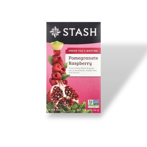 شاي أخضر وماتشا، بنكهة الرمان وتوت العليق، 18 كيس شاي، 1.2 أونصة (36 جم)
