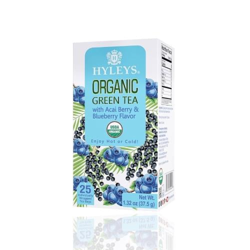 شاي اخضر عضوي بنكهة التوت والتوت البري من هايليز، 25 كيس شاي - 25 كيس شاي