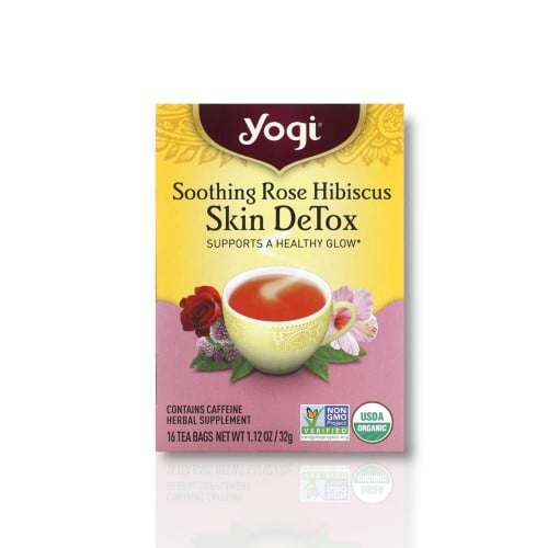 يوجي تي‏, مزيل سموم من البشرة، بزهرة الكركديه الملطفة، 16 كيس شاي، 1.12 أونصة (32 جم)
