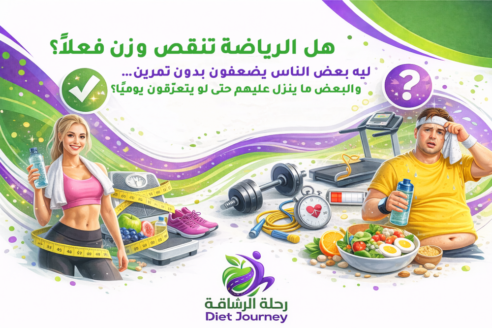 هل الرياضة تنقص وزن فعلاً؟ ليه بعض الناس يضعفون بدون تمرين… والبعض ما ينزل عليهم حتى لو يتعرّقون يوميًا؟