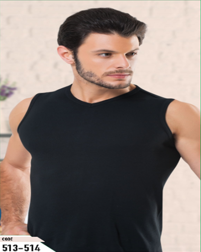 فنيلةكت رصاصي قطن100% RIBANAM514