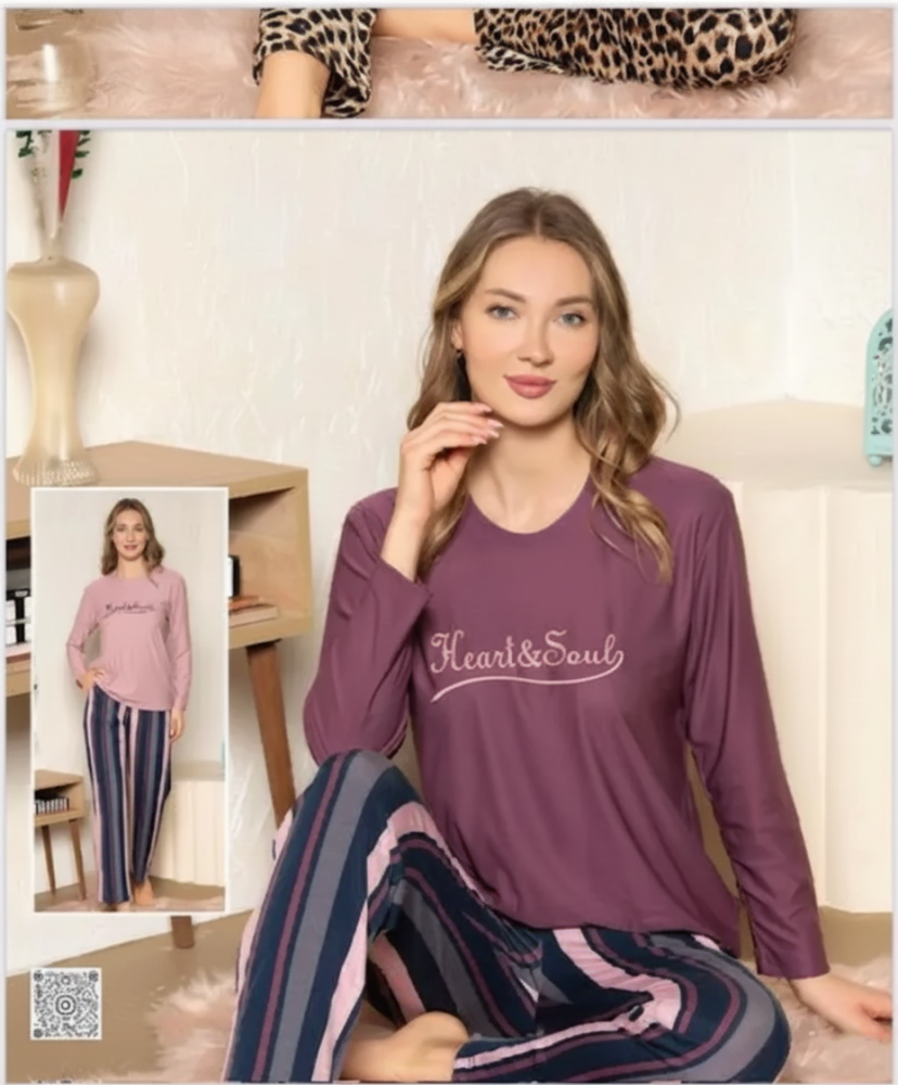 Purple long-sleeved pajamas