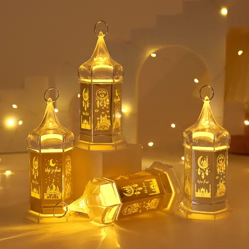 2025 رمضان الديكور LED نجمة القمر الشمعدان مصباح ل...