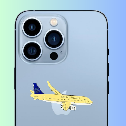 استكر جوال معدني الخطوط السعودية