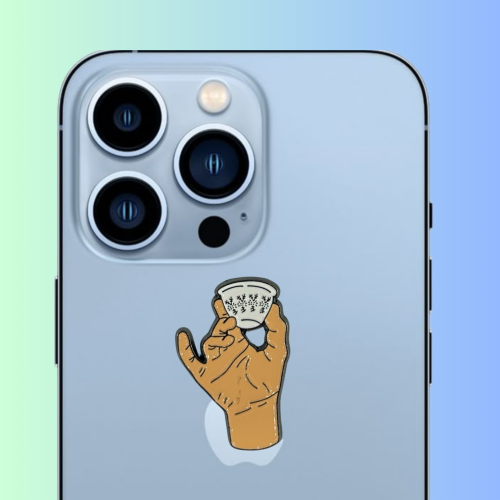 استكر جوال معدني قهوة