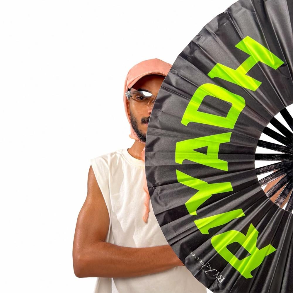 Double-Sided Hand Fan Riyadh Design