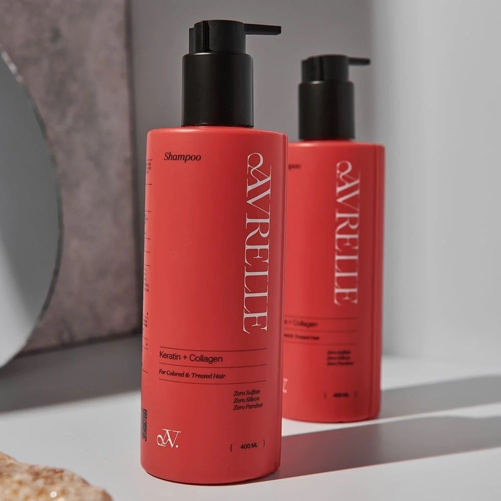 افاريل شامبو الشعر بالكيراتين والكولاجين 400 مل