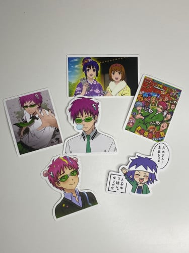 6 ملصقات انمي لـThe Disastrous Life of Saiki K