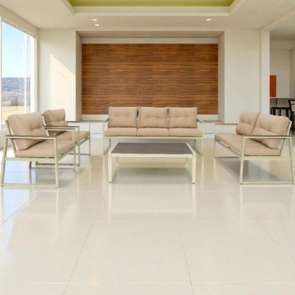 جلسة كنب خارجية تصميم عصري لون رصاصي