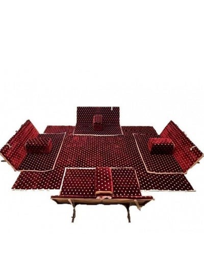 مجموعة جلوس أرضية تراثية مخمل مكونة من 9 قطع مناسبة للسفر والرحلات البرية والحديقة عالية الجودة سهلة التركيب والتخزين