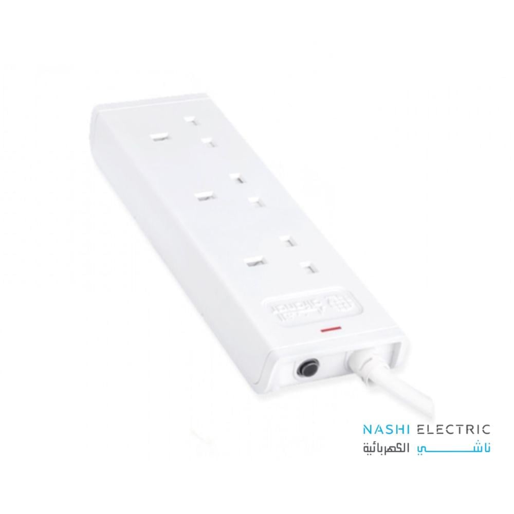 الفنار وصلة كهربائية 3قوابس 3 متر أبيض