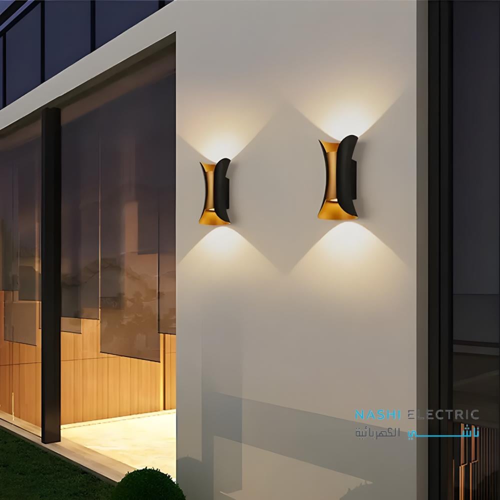 ابليك كشاف سور اسود ذهبي باضاءة ليد