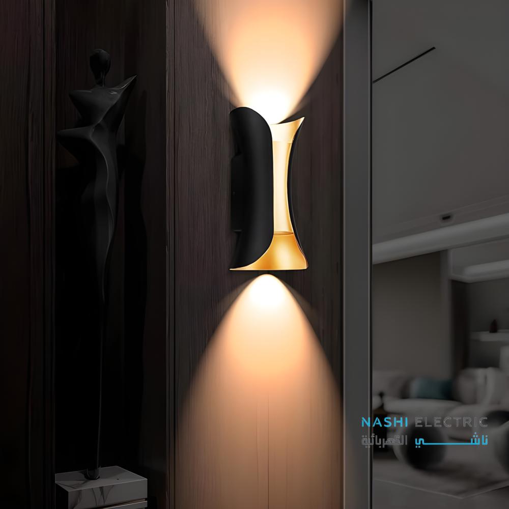 ابليك كشاف سور اسود ذهبي باضاءة ليد