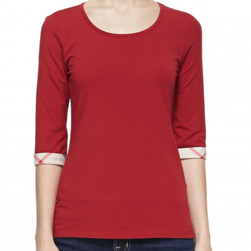 Burberry red long sleeve blouse