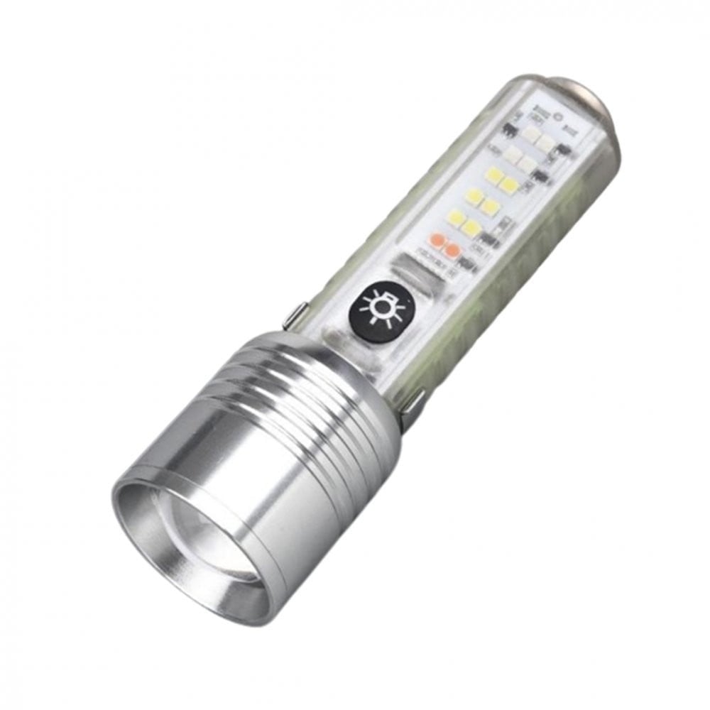 مصباح يدوي متعدد الوظائف والالوان-فضي - 520A