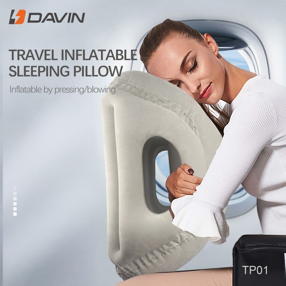 DAVIN Lightweight Inflatable Portable Travel Pillow for Neck and