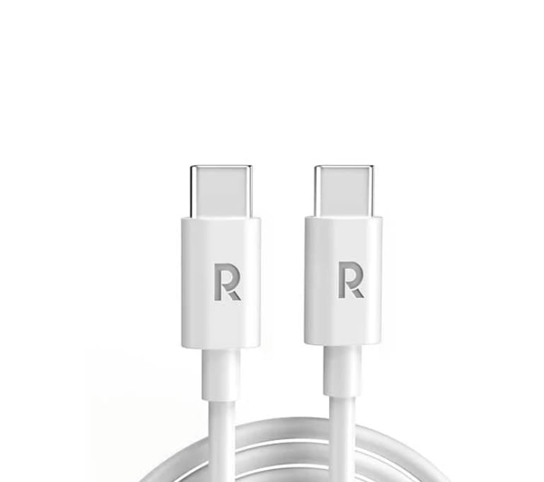 راف باور سلك شاحن جلكسي من تايب سي الى تايب سي بلاستيك 1 متر RP-CB1021 - ابيض