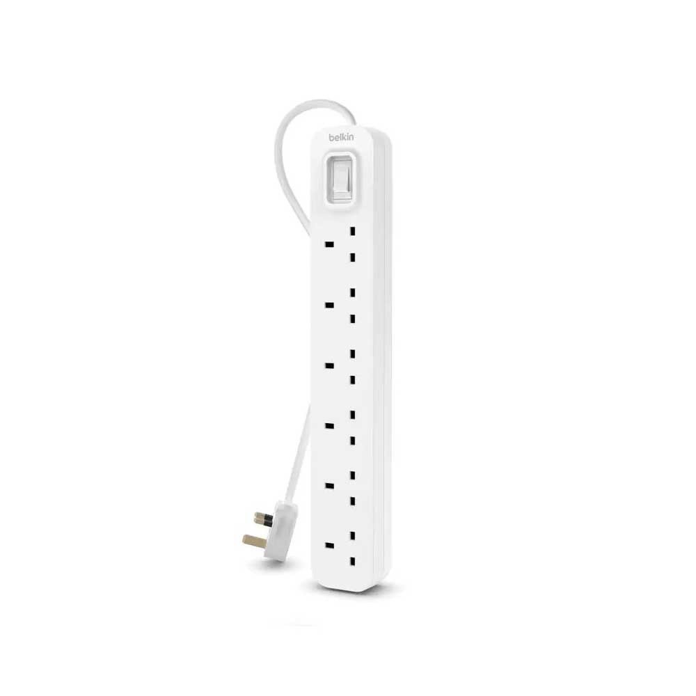 Belkin electrical outlet, 6 outlets, 3 meters - white - الدهماني للاتصالات  Aldahmani Telecom