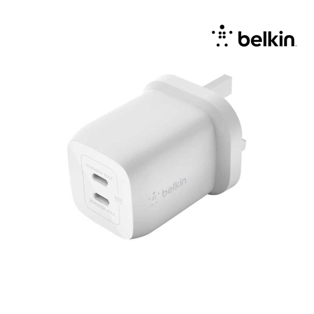 Belkin Chargeur USB Dual USB-C GaN PD 65W + câble USB-C