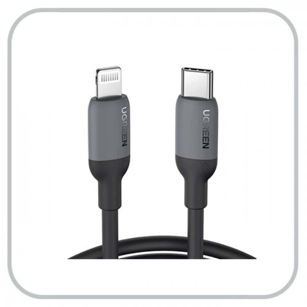 Ugreen USB-C to Lightning Silicone Cable 1m Black - الدهماني للاتصالات  Aldahmani Telecom