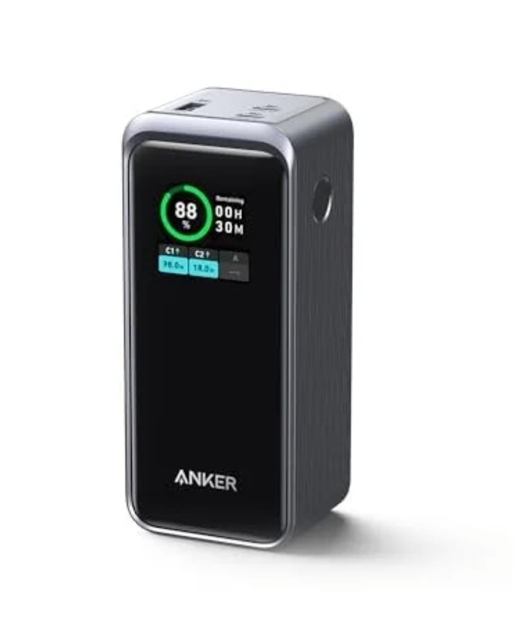 انكر 735 برايم بطارية متنقلة بسعة 20000 مللي امبير بقوة 200 واط بمنفذين تايب سي بتقنية PD ومنفذ يو اس بي - اسود