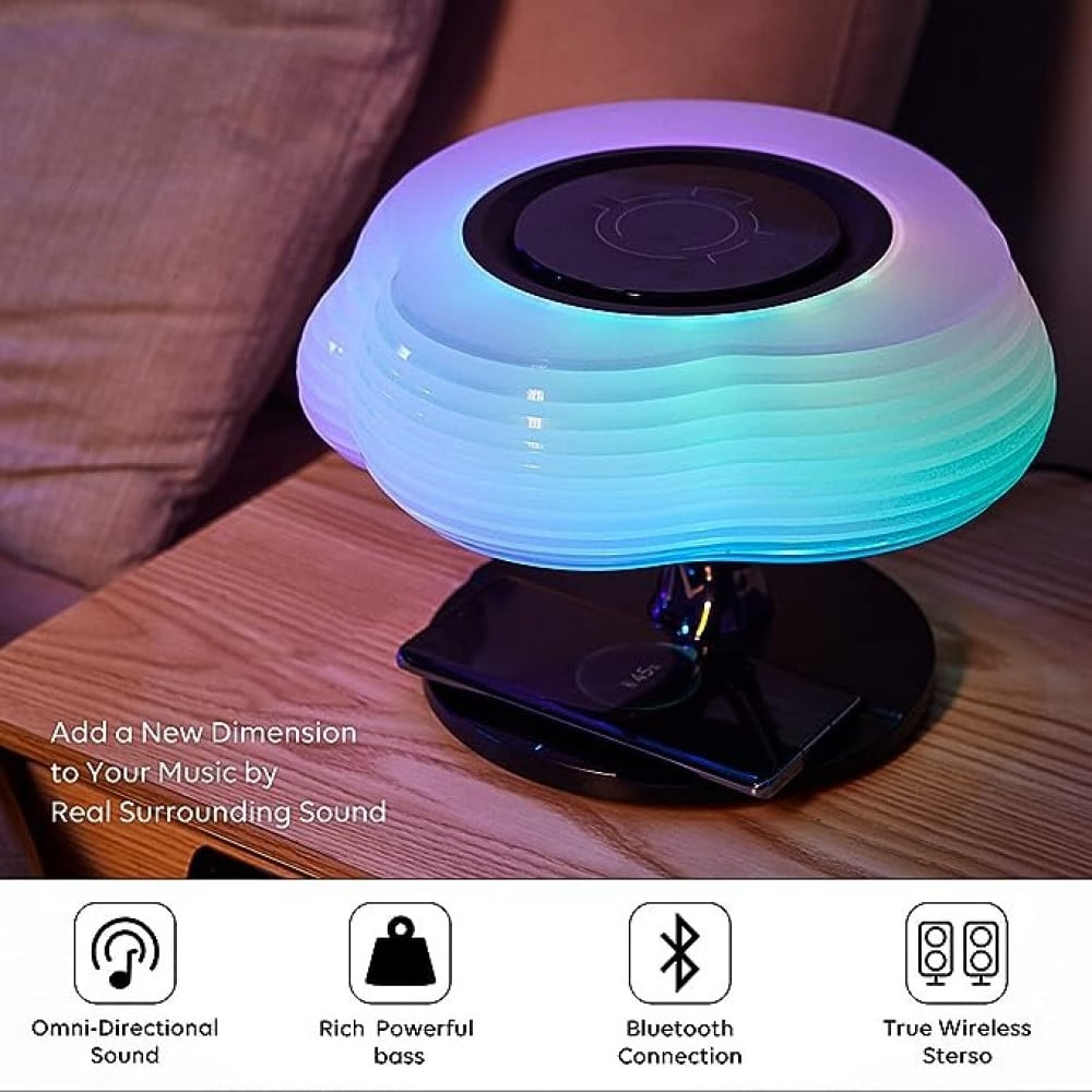 Promate 3-in-1 Cloud Design Wireless Speaker with LED Nightlight With  Digital Clock and Wireless Charger,HomeCloud, Home Appliances And  Accessories, Home Decor