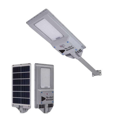 لمبة شارع بالطاقة الشمسية لون كريمي مع ريموت مقاوم للغبار ويعمل كامل ا