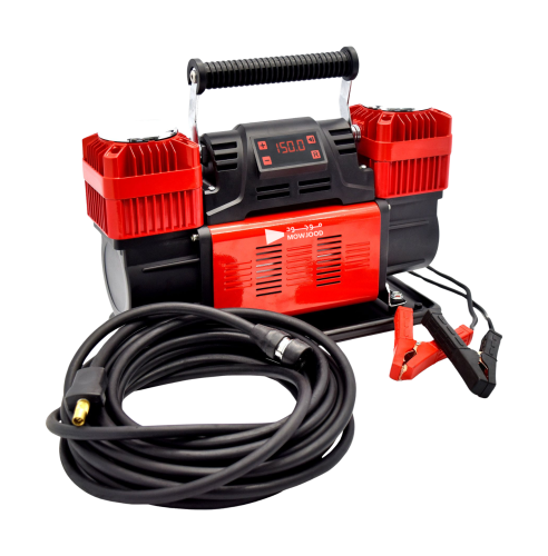 ماطور هواء 12 فولت بستمين مزدوجين بقوة ضخ 300 لتر وضغط 150PSI شاشة رقم