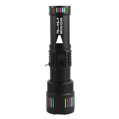 كشاف يدوي LED بقوة 3000 شمعة شاحن متنقل للجوالات مع شاحن تايب سي وأربع