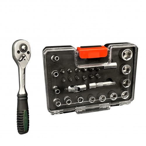 طقم عدة مفاتيح ربط ومفك براغي 30 قطعة AAA072