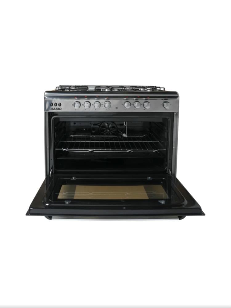 فرن غاز بيسك 5 عيون 60×90 سم ستيل BO-R9060 بأمان كامل