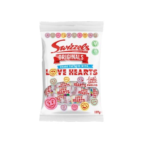 Swizzels Love Hearts Fruit Flavor Fizzy Sweets - Limited Edition Emojis - 127 g