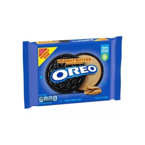 Oreo - Peanut Butter Flavor Creme Chocolate Sandwich Cookies Family Size - Exclusive Item from Mexico - 432 g