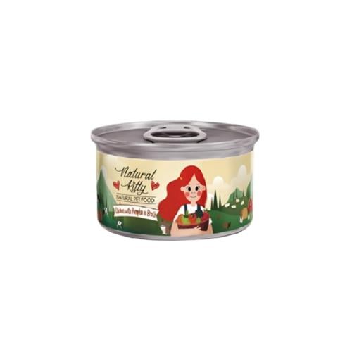 Natural Kitty Natural Pet Food Chicken with Pumpkin in Broth 80g