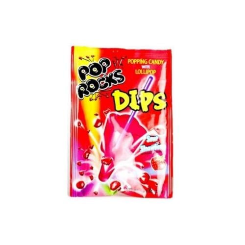 Pop Rocks Poppoing Candy and Lollipop Dips Sour Strawberry - Exclusive Imported Item from USA - 18 g