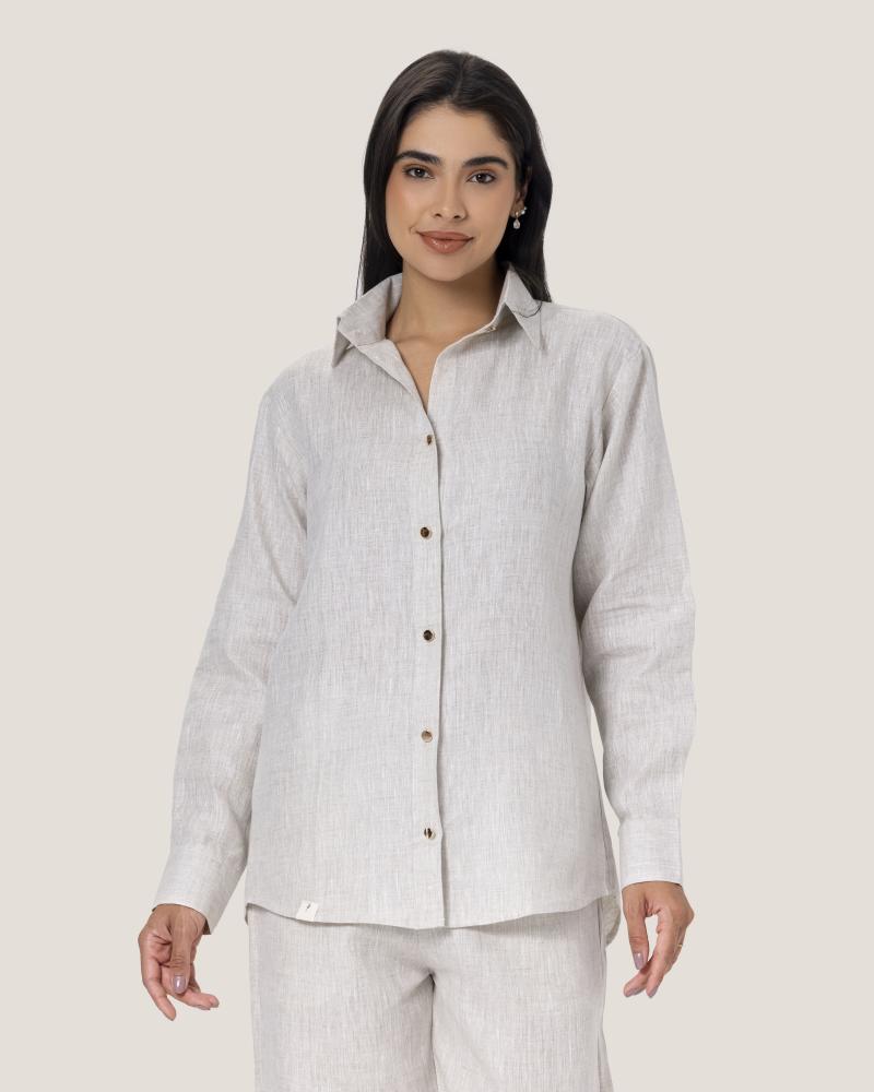 beige shirt