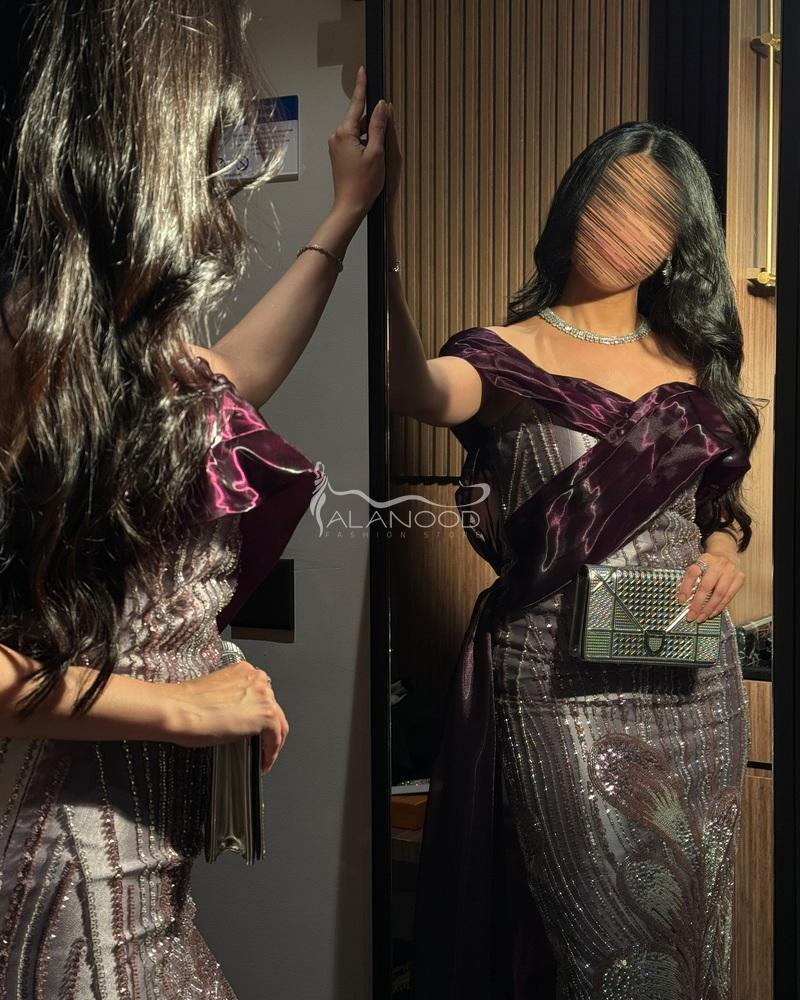 فستان سهرة ملون ماسك وانيق