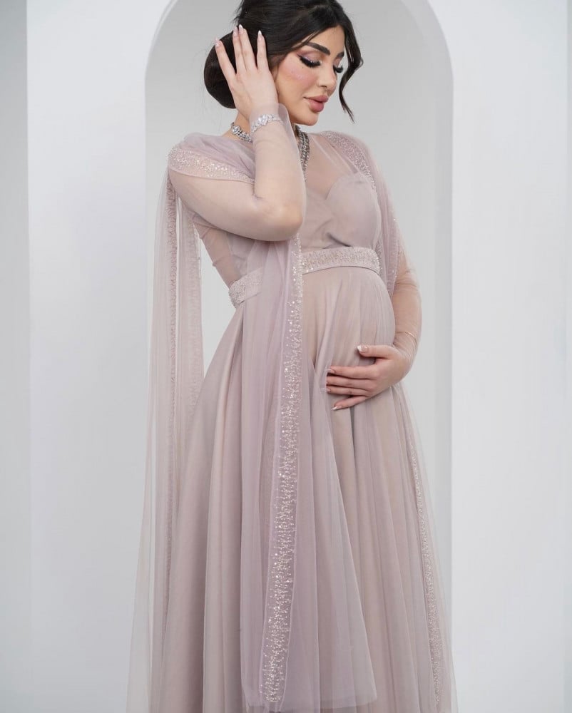 فستان الحوامل تل ناعم ومييز - للأزياء فستان سهرة