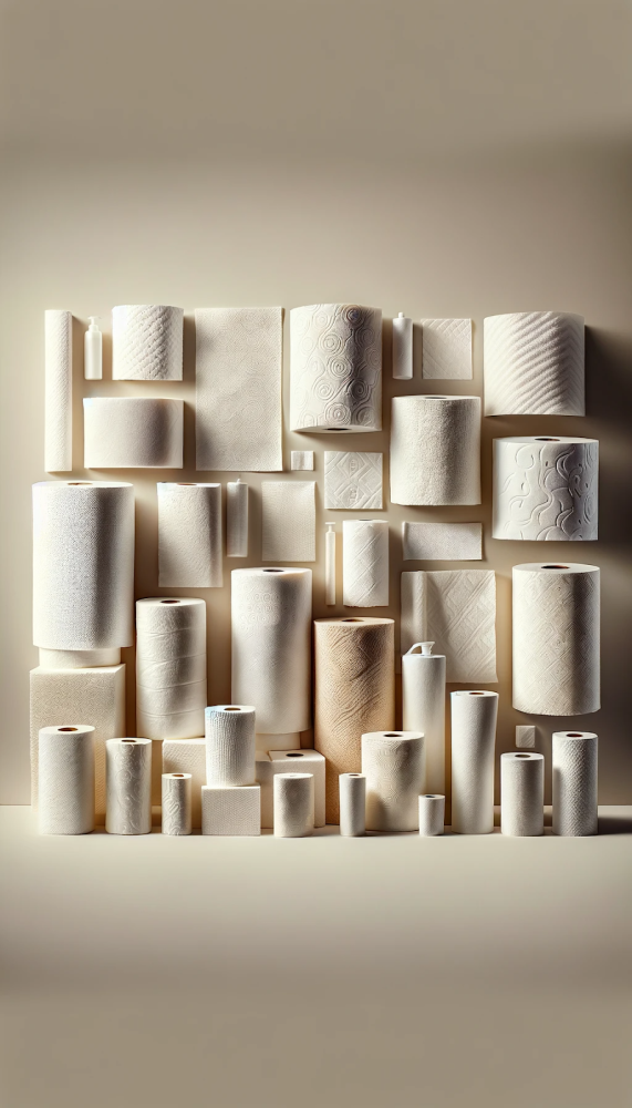 مناديل ورقية بأشكال وأحجام مختلفة