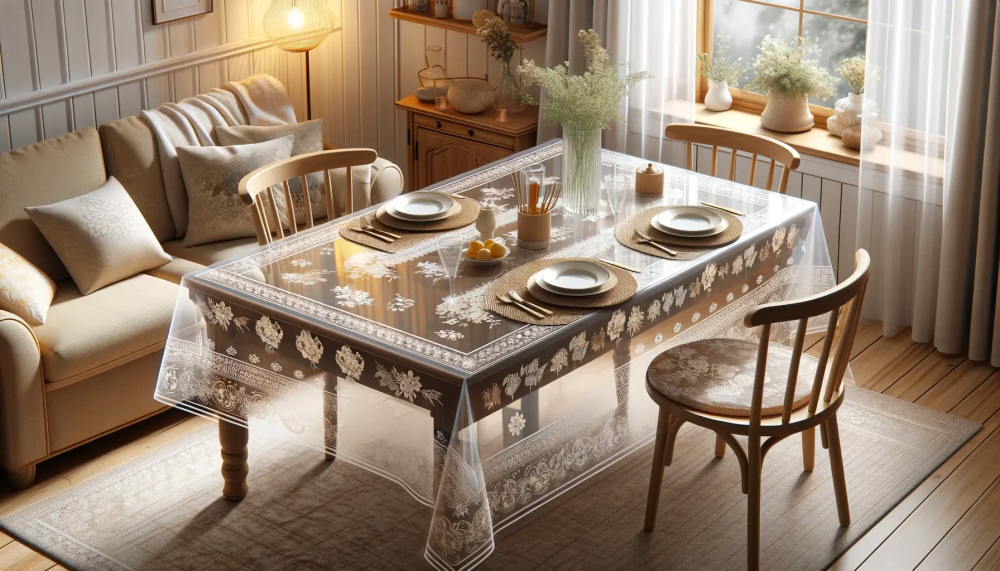 مفرش سفرة بلاستيك شفاف