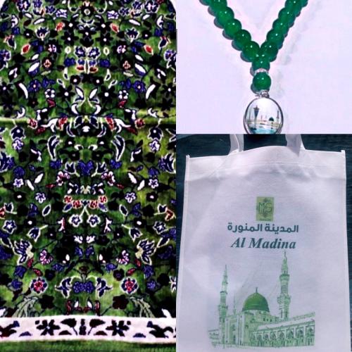 بكج مجموعة - سجادة صلاة بتصميم الحرم النبوي الشريف...