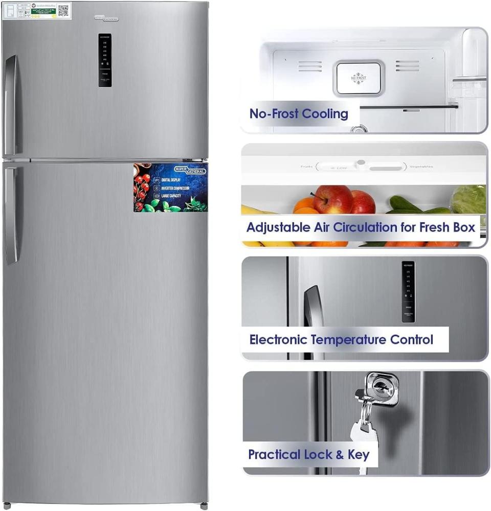 ثلاجة سوبر جنرال 19 قدم ستيل