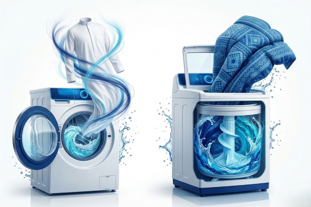 الغسالات ذات الفتحة الأمامية أم العلوية ؟ أيهما الأنسب للعناية بالثوب