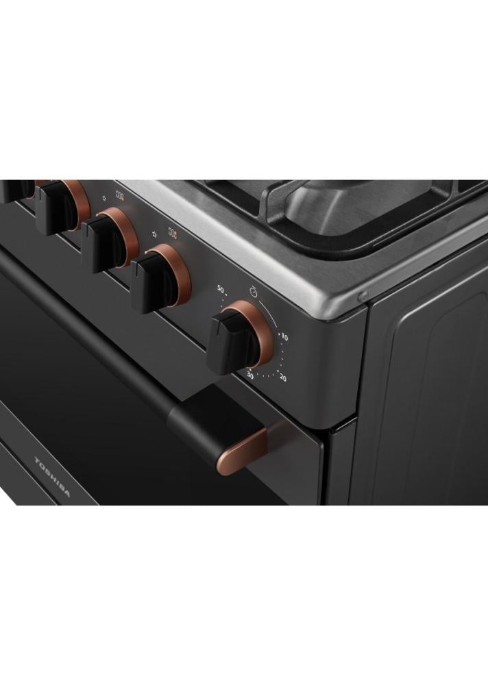 غاز توشيبا 90 × 60 رمادي 5 عيون ستيل امان