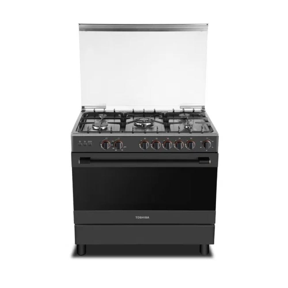 غاز توشيبا 90 × 60 رمادي 5 عيون ستيل امان