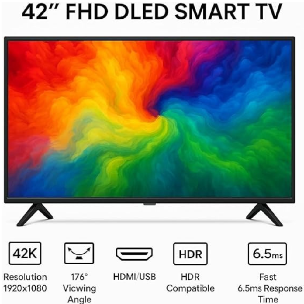 شاشة سرين 42 بوصة سمارت FHD أندرويد واي فاي بدون إطار HDMI USB