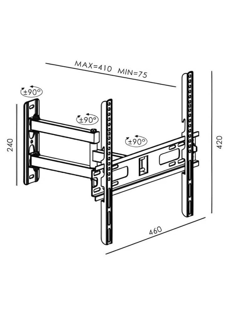حامل تلفزيون جداري متحرك FS-402 للشاشات من 26-55 بوصة — دوران 90° — حمولة حتى 30 كجم — قابل للسحب والإمالة