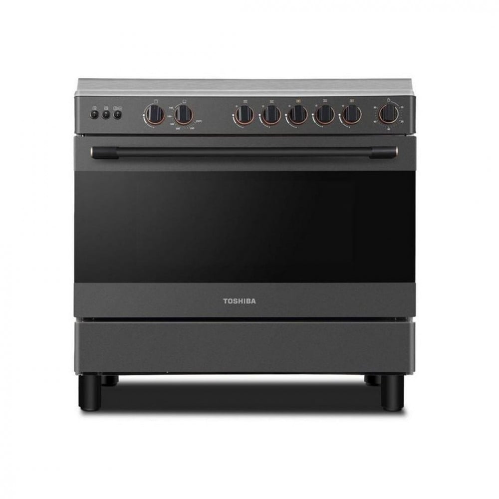 غاز توشيبا 90 × 60 رمادي 5 عيون ستيل امان